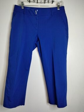 Apt. 9 (Size 10) Blue Stretch Hook Eye Zip Fly Slip Pocket Cropped Torie Pants